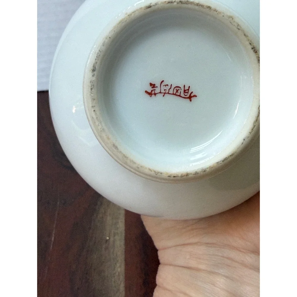 Vintage Japanese Kutani‎ Porcelain Bud Vase Floral Peony Gold Trim Hand Painted